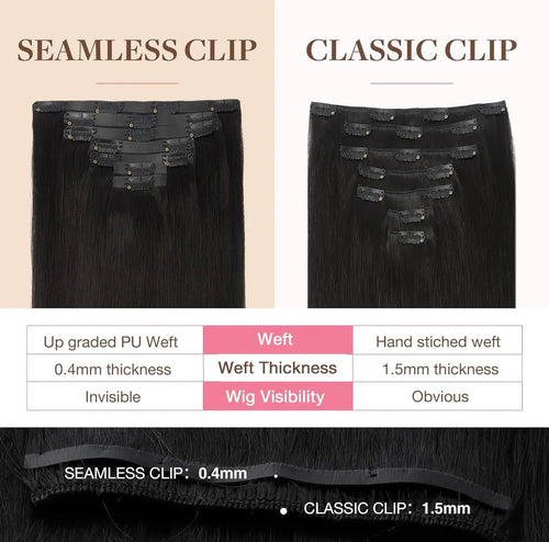 Raw Cambodian 
Seamless Clip-ins